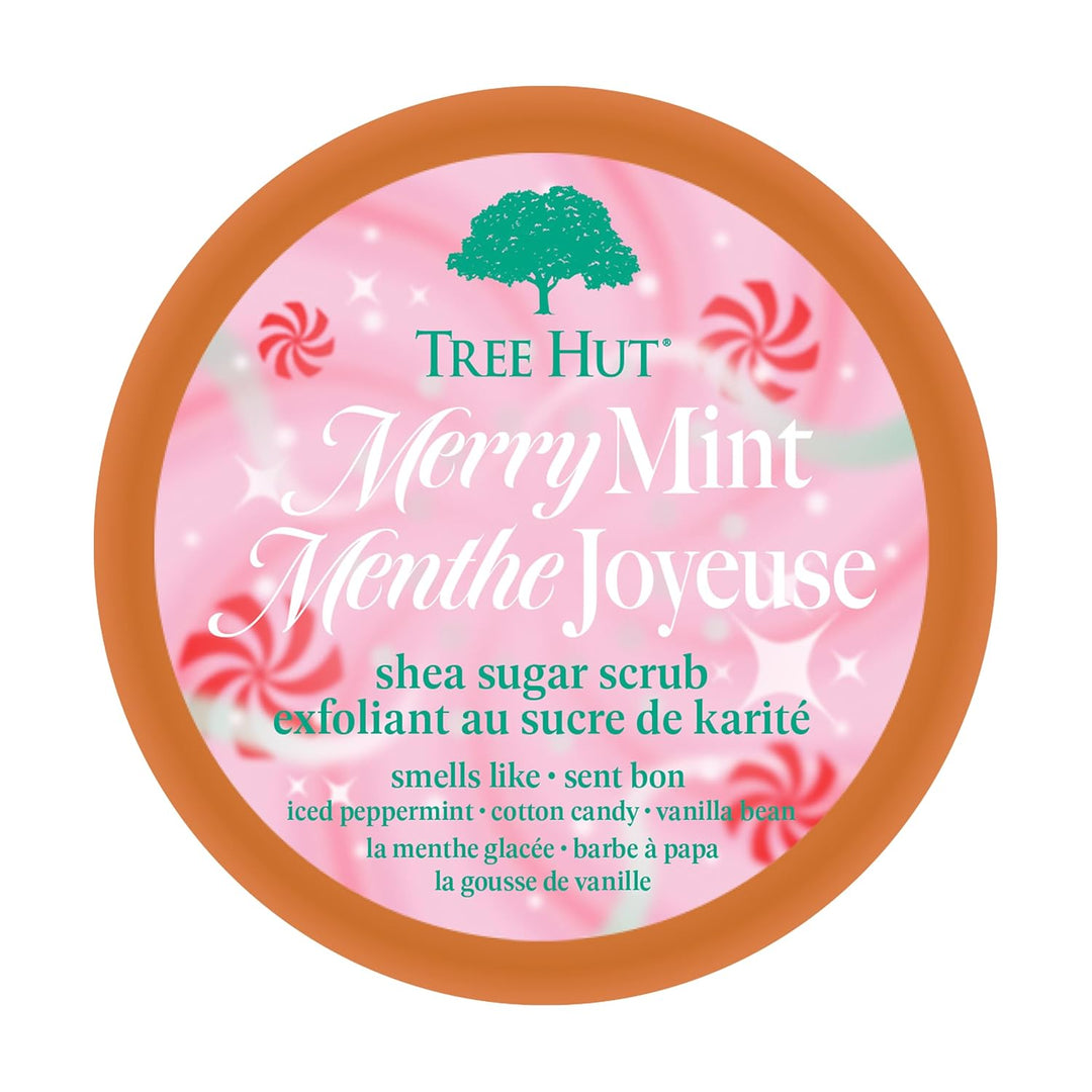 Tree Hut Merry Mint Shea Sugar Scrub, Exfoliating & Hydrating Body Scrub
