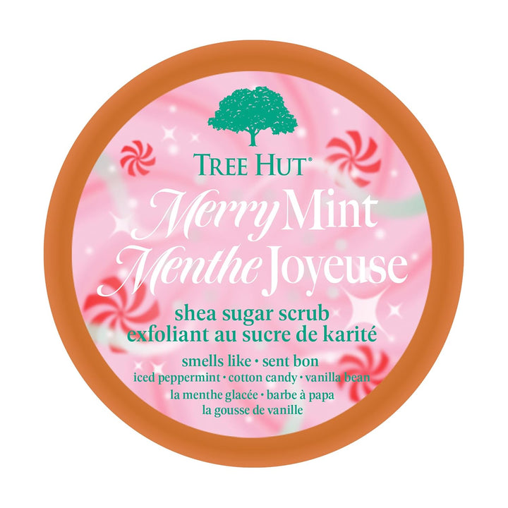 Tree Hut Merry Mint Shea Sugar Scrub, Exfoliating & Hydrating Body Scrub