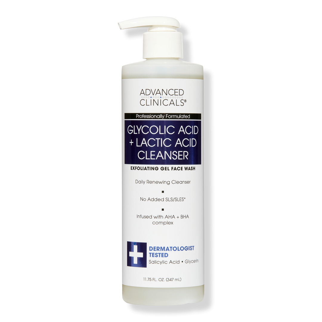 Advanced Clinicals Glycolic + Lactic Acid Exfoliating Cleanser