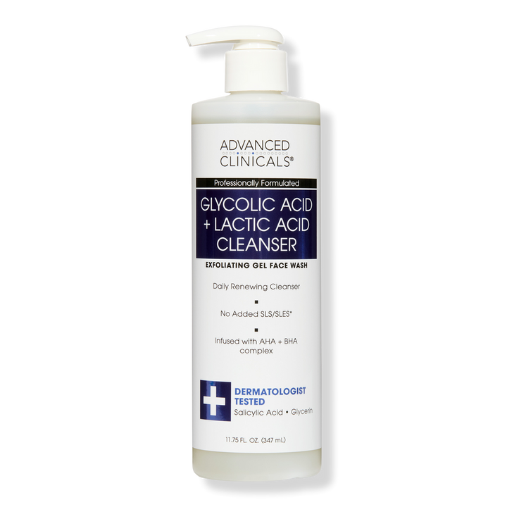 Advanced Clinicals Glycolic + Lactic Acid Exfoliating Cleanser