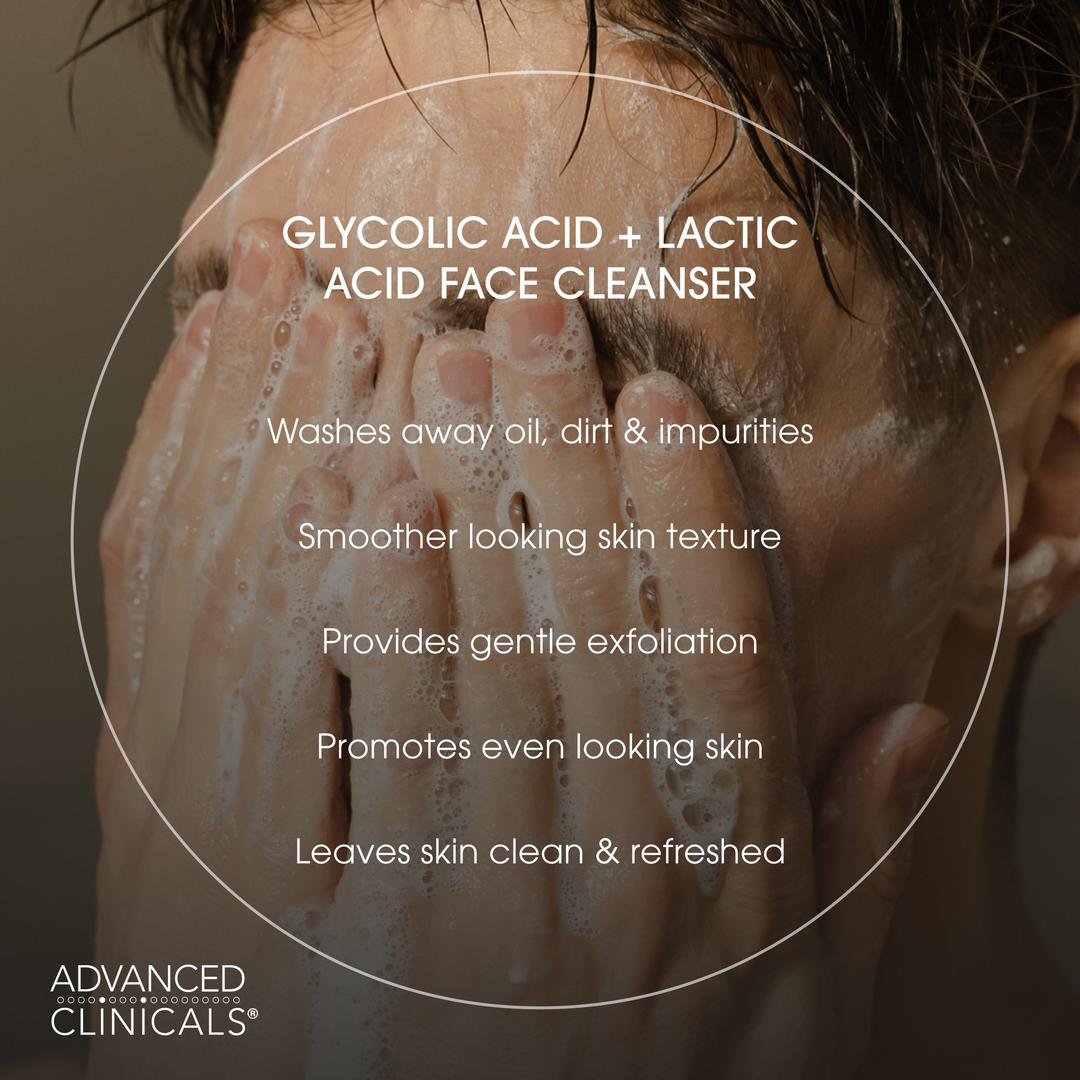 Advanced Clinicals Glycolic + Lactic Acid Exfoliating Cleanser