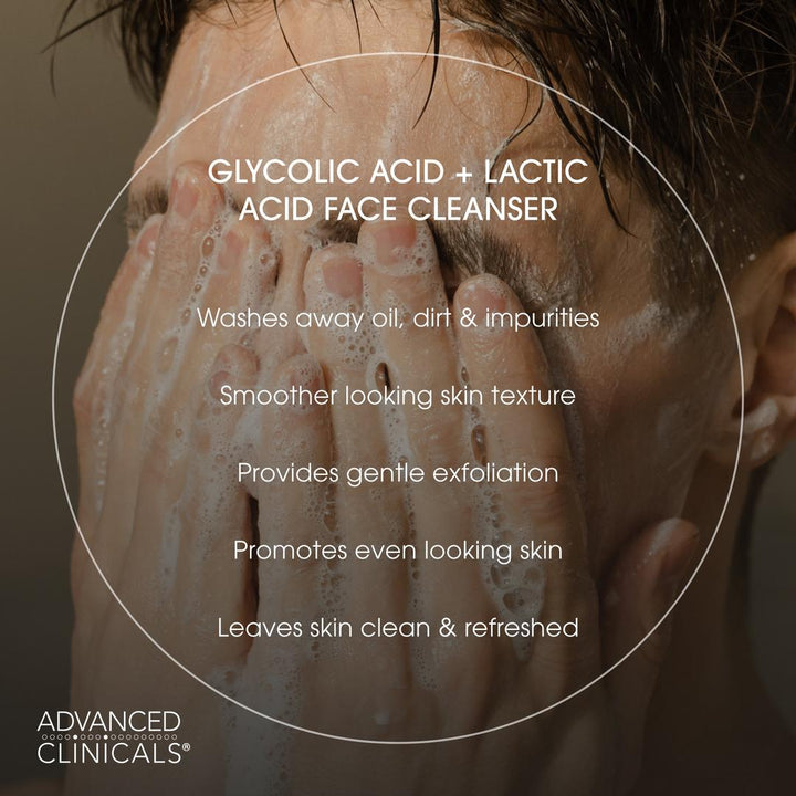 Advanced Clinicals Glycolic + Lactic Acid Exfoliating Cleanser