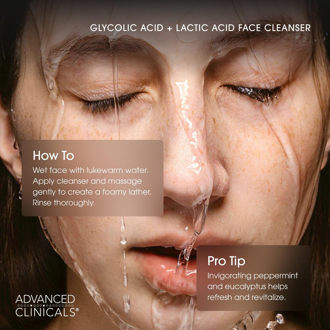 Advanced Clinicals Glycolic + Lactic Acid Exfoliating Cleanser