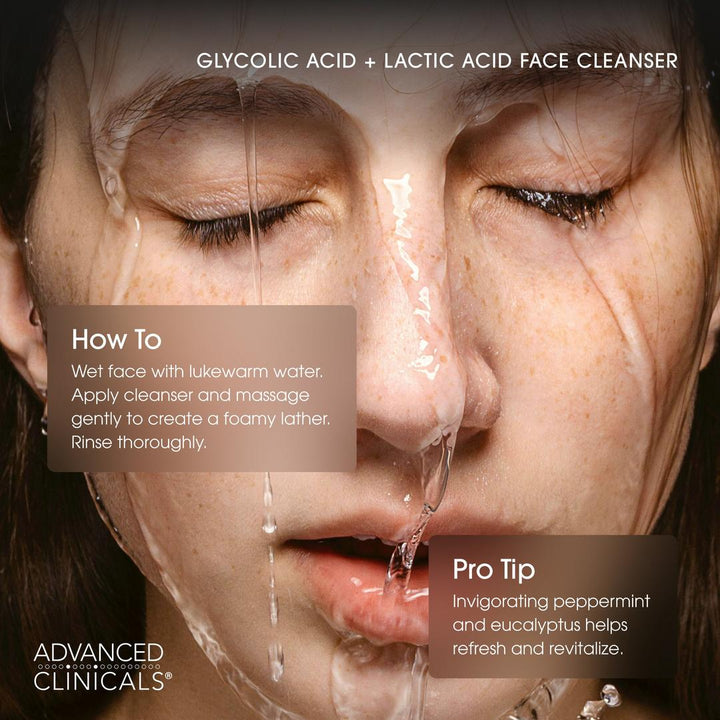 Advanced Clinicals Glycolic + Lactic Acid Exfoliating Cleanser