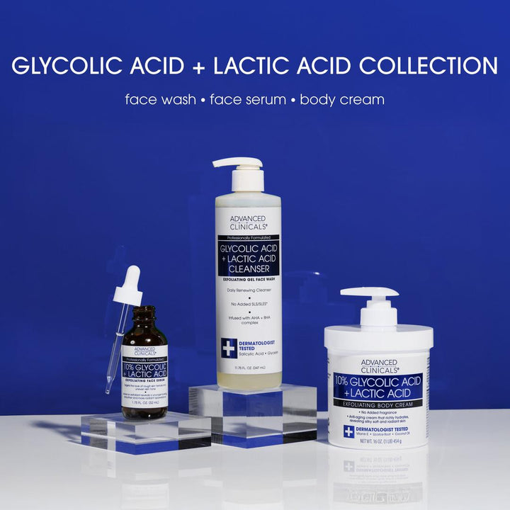 Advanced Clinicals Glycolic + Lactic Acid Exfoliating Cleanser