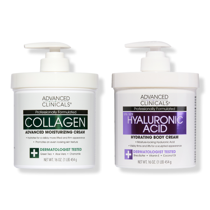 Advanced Clinicals   Hyaluronic Acid + Collagen Body Cream Bundle