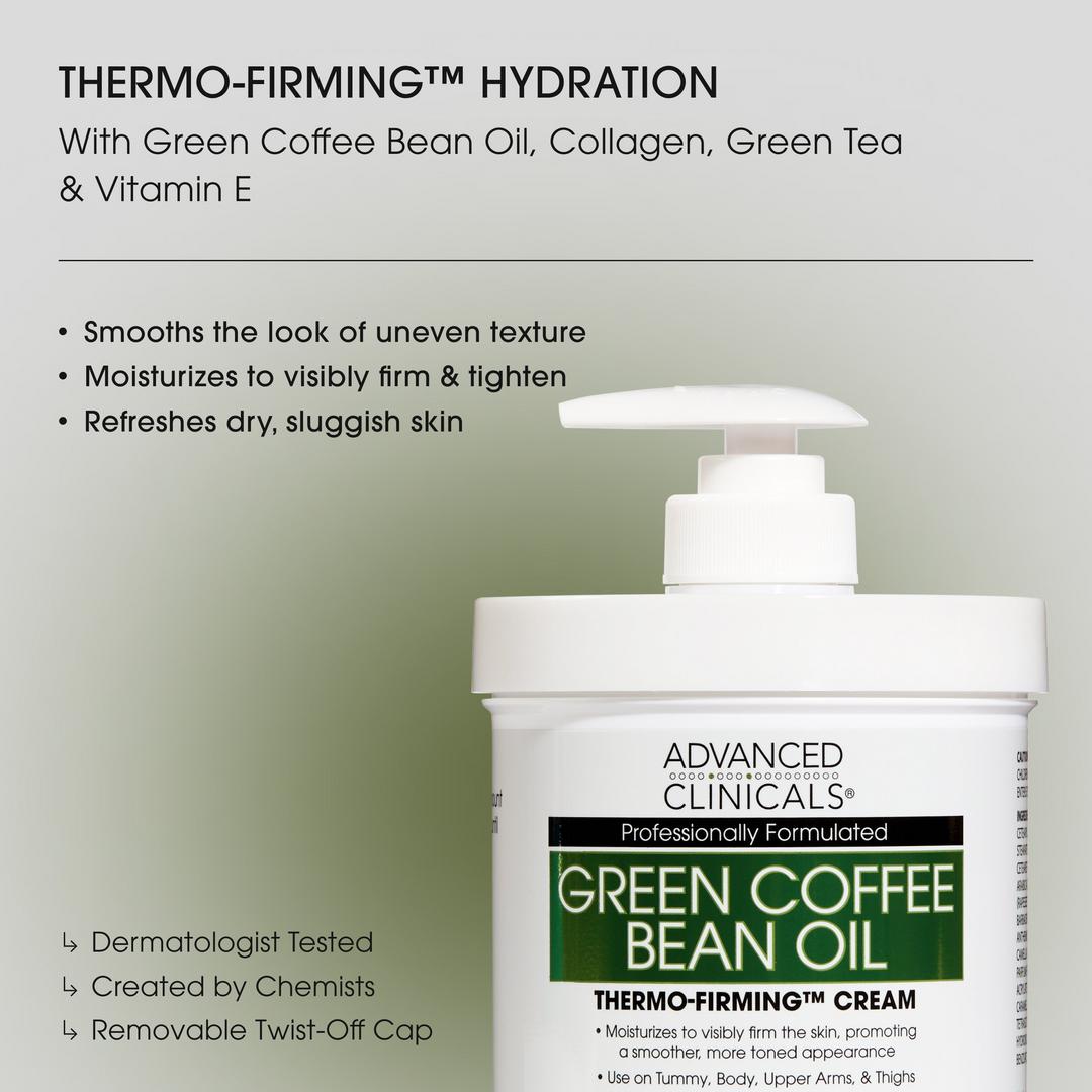 Advanced Clinicals Green Coffee Bean Oil Thermo-Firming Body Cream