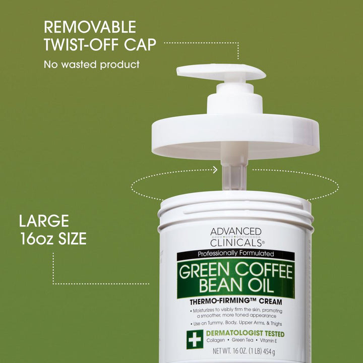 Advanced Clinicals Green Coffee Bean Oil Thermo-Firming Body Cream