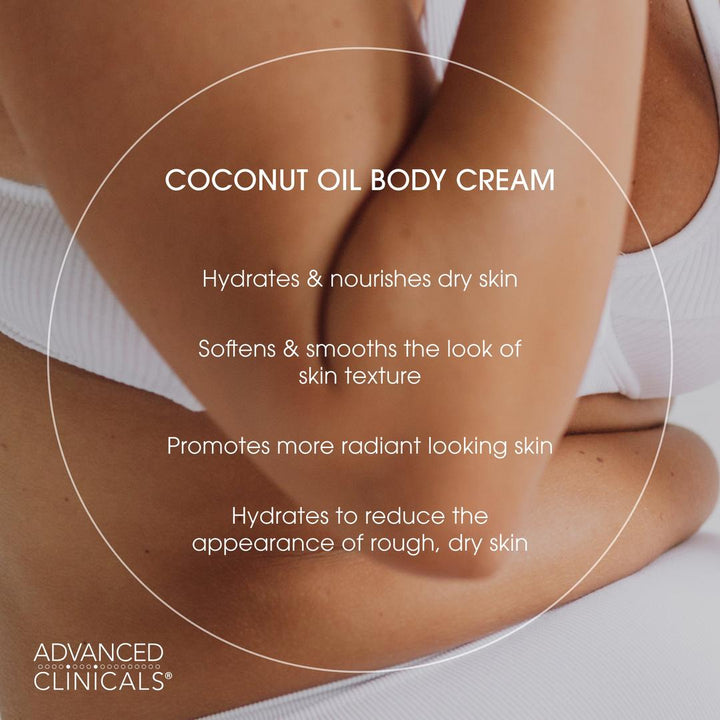 Advanced Clinicals Coconut Oil Moisturizing Dry Skin Body Cream