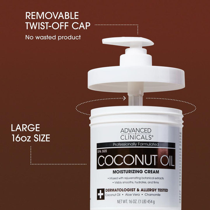 Advanced Clinicals Coconut Oil Moisturizing Dry Skin Body Cream