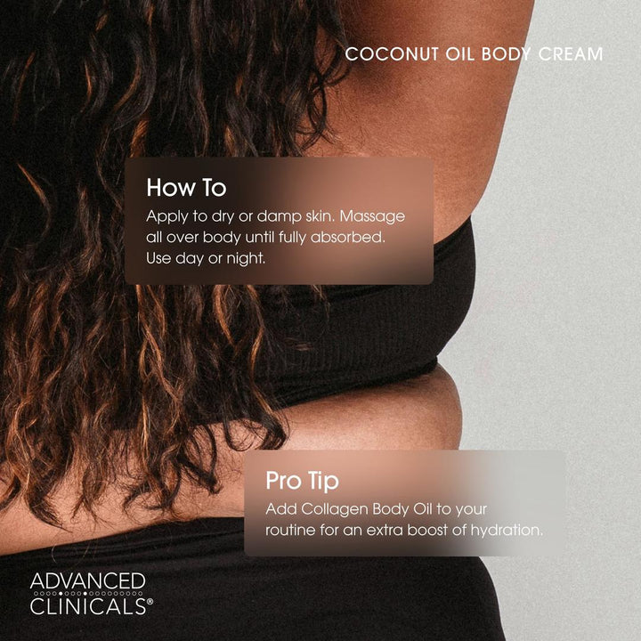Advanced Clinicals Coconut Oil Moisturizing Dry Skin Body Cream