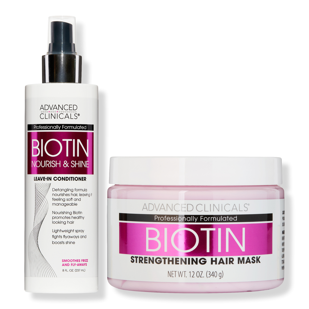 Advanced Clinicals Biotin Strengthening Hair Mask + Leave-In Conditioner 2-Piece Set