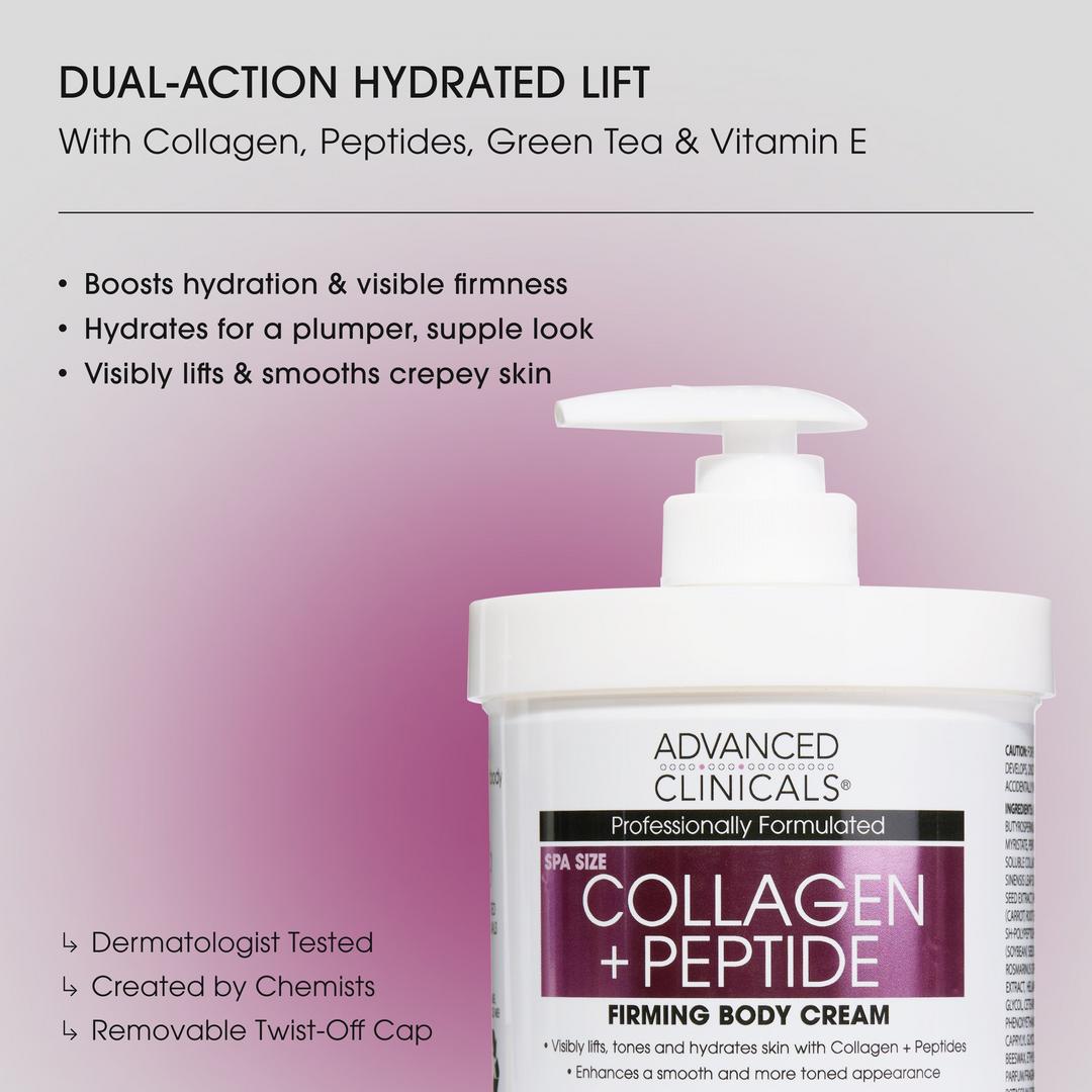 Advanced Clinicals Collagen + Peptide Firming Body Cream