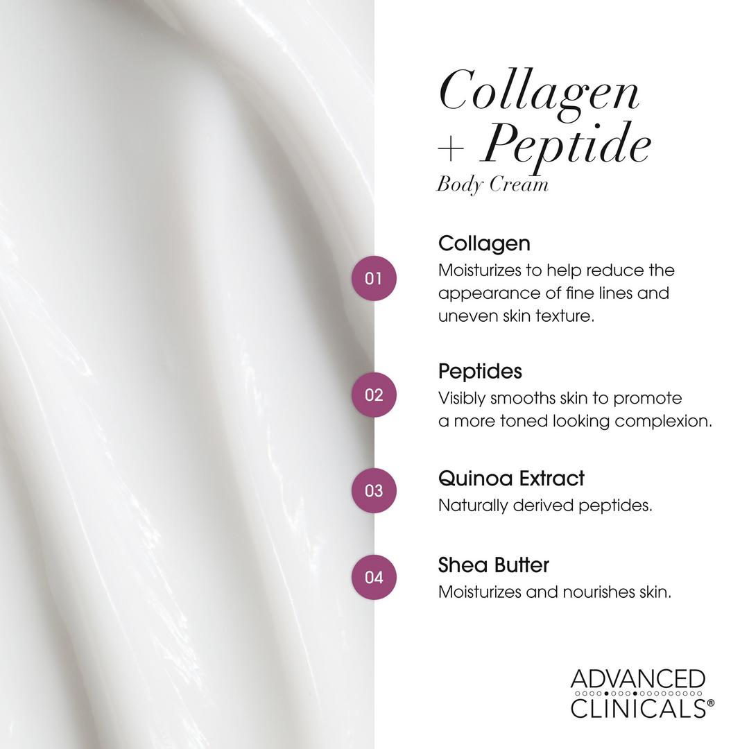 Advanced Clinicals Collagen + Peptide Firming Body Cream