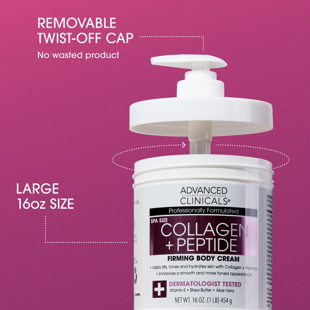 Advanced Clinicals Collagen + Peptide Firming Body Cream