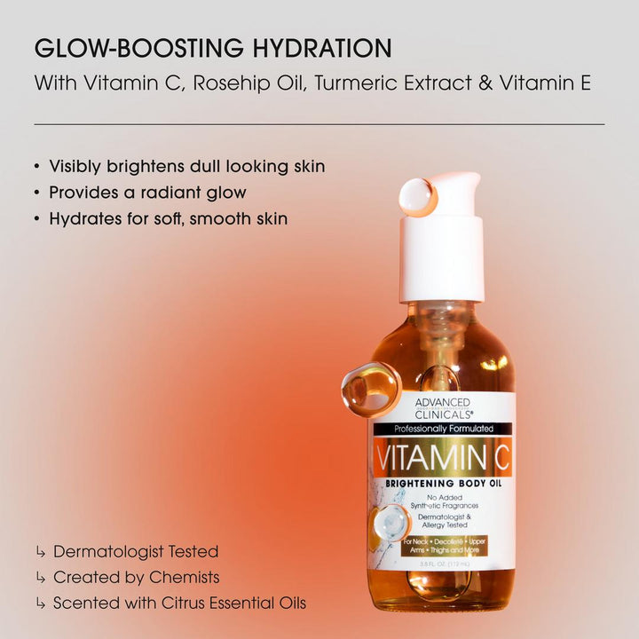 Advanced Clinicals   Vitamin C Brightening Body Oil