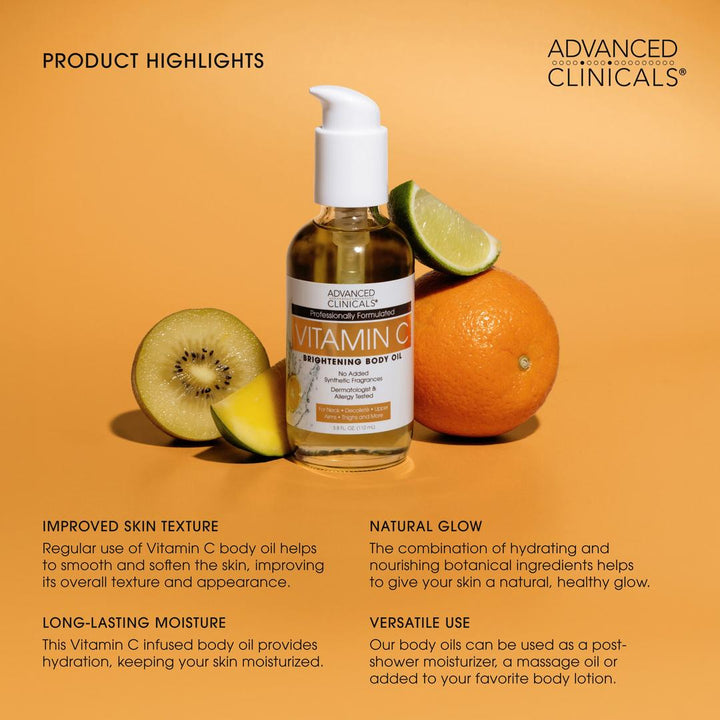Advanced Clinicals   Vitamin C Brightening Body Oil