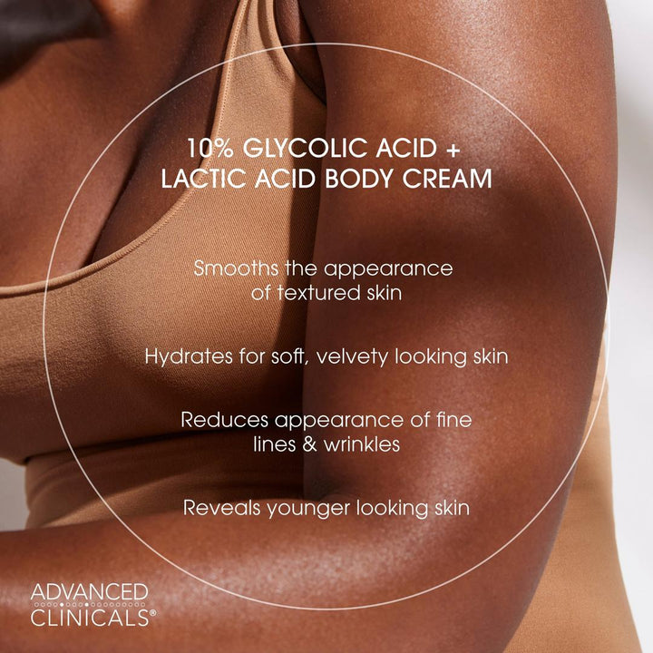 Advanced Clinicals 10% Glycolic Acid + Lactic Acid Exfoliating Body Cream