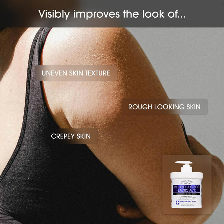 Advanced Clinicals 10% Glycolic Acid + Lactic Acid Exfoliating Body Cream