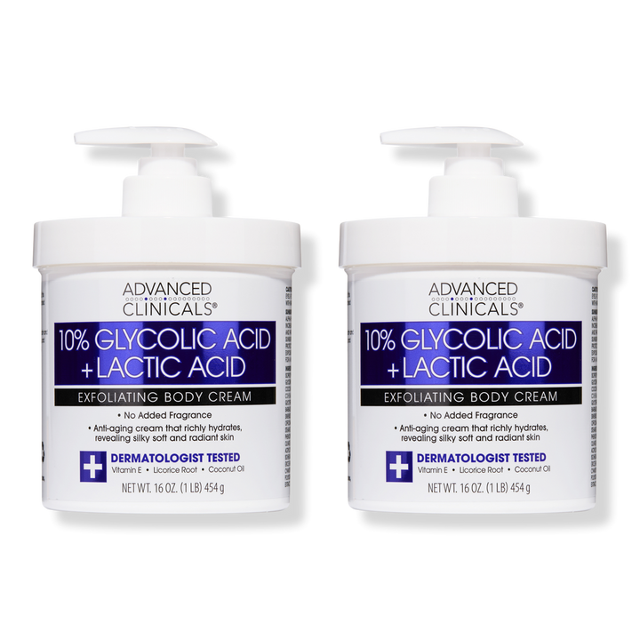 Advanced Clinicals 10% Glycolic Acid + Lactic Acid Exfoliating Body Cream