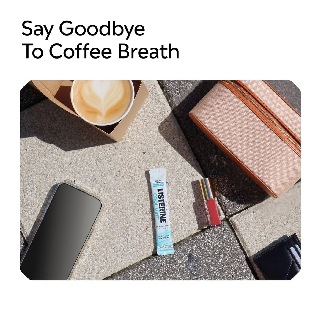 Listerine On-The-Go Cool Mint Alcohol Free Mouthwash Packets