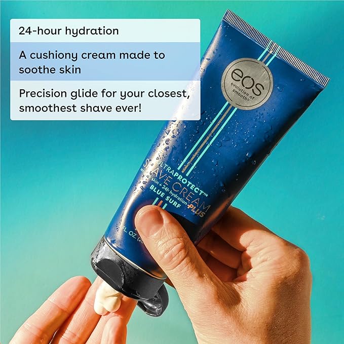 eos UltraProtect Men’s Shave Cream- 24-Hour Hydration - Blue Surf
