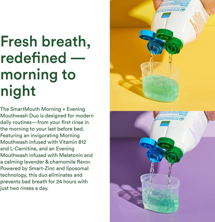 SmartMouth Advanced Liposomal Morning &amp; Evening Mouthwash Duo