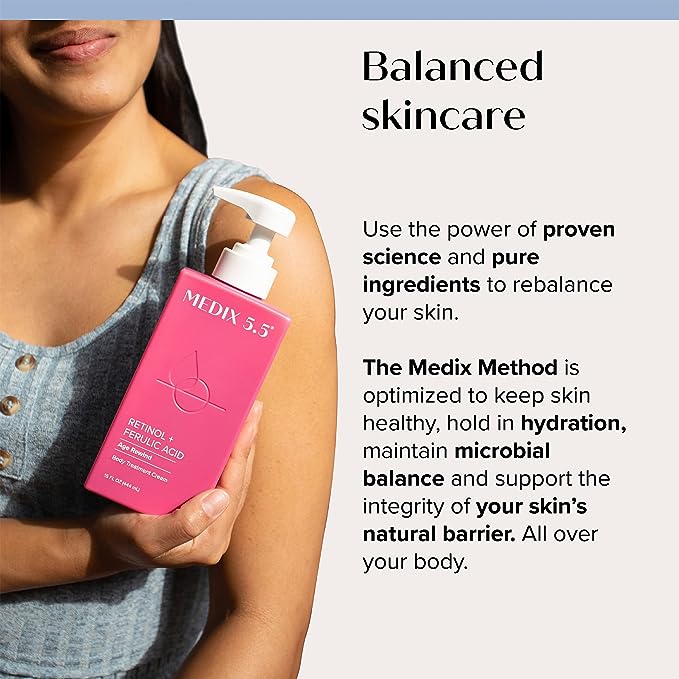 Medix Retinol Body Lotion - Verstevigende vochtinbrengende crème voor een crêpe, slappe, door de zon beschadigde huid - 444 ml