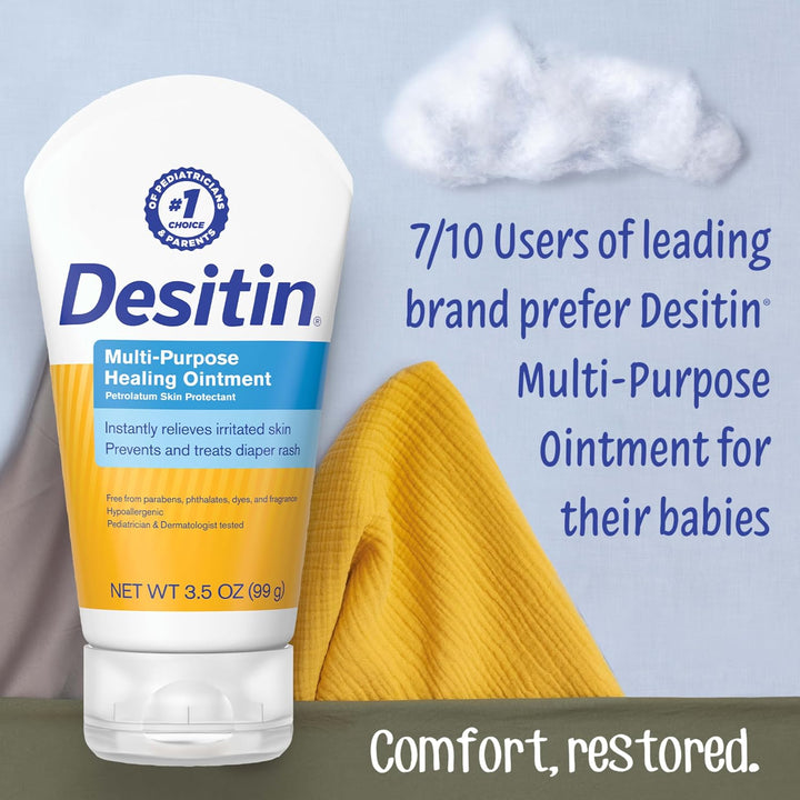 Desitin - Pommade multi-usages pour bébé à la vaseline blanche pour peaux sèches - 99 g