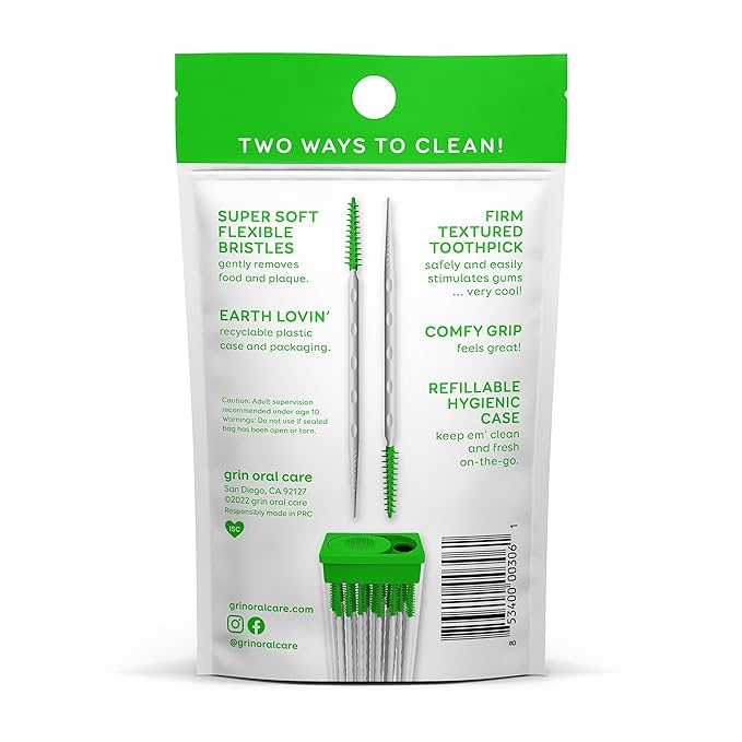 Grin Softstx - Gentle Dental Picks  Soft Flexible Bristles
