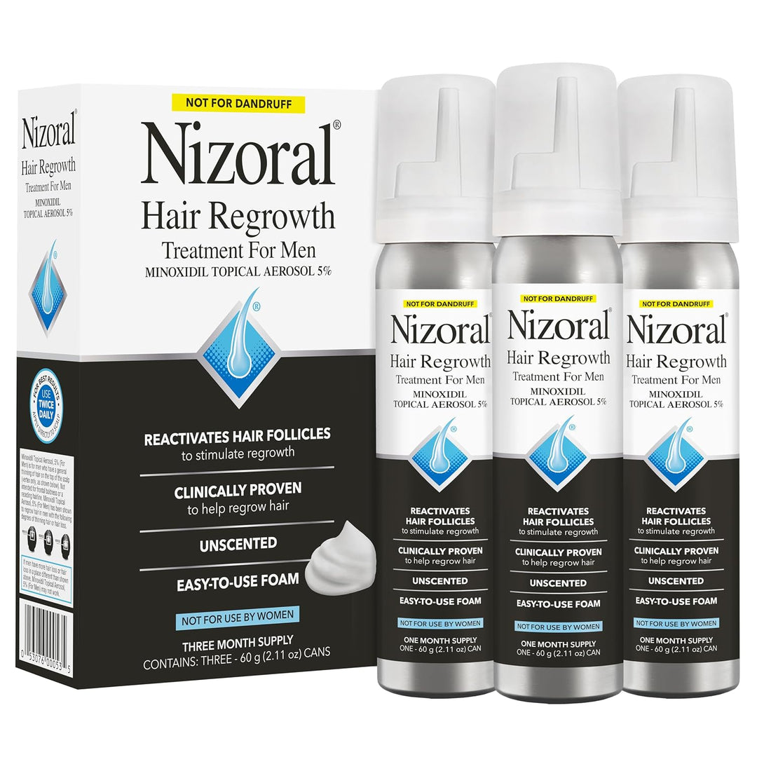 Nizoral Hair Regrowth Treatment for Men Minoxidil Topical Aerosol 5%, 3 Pk