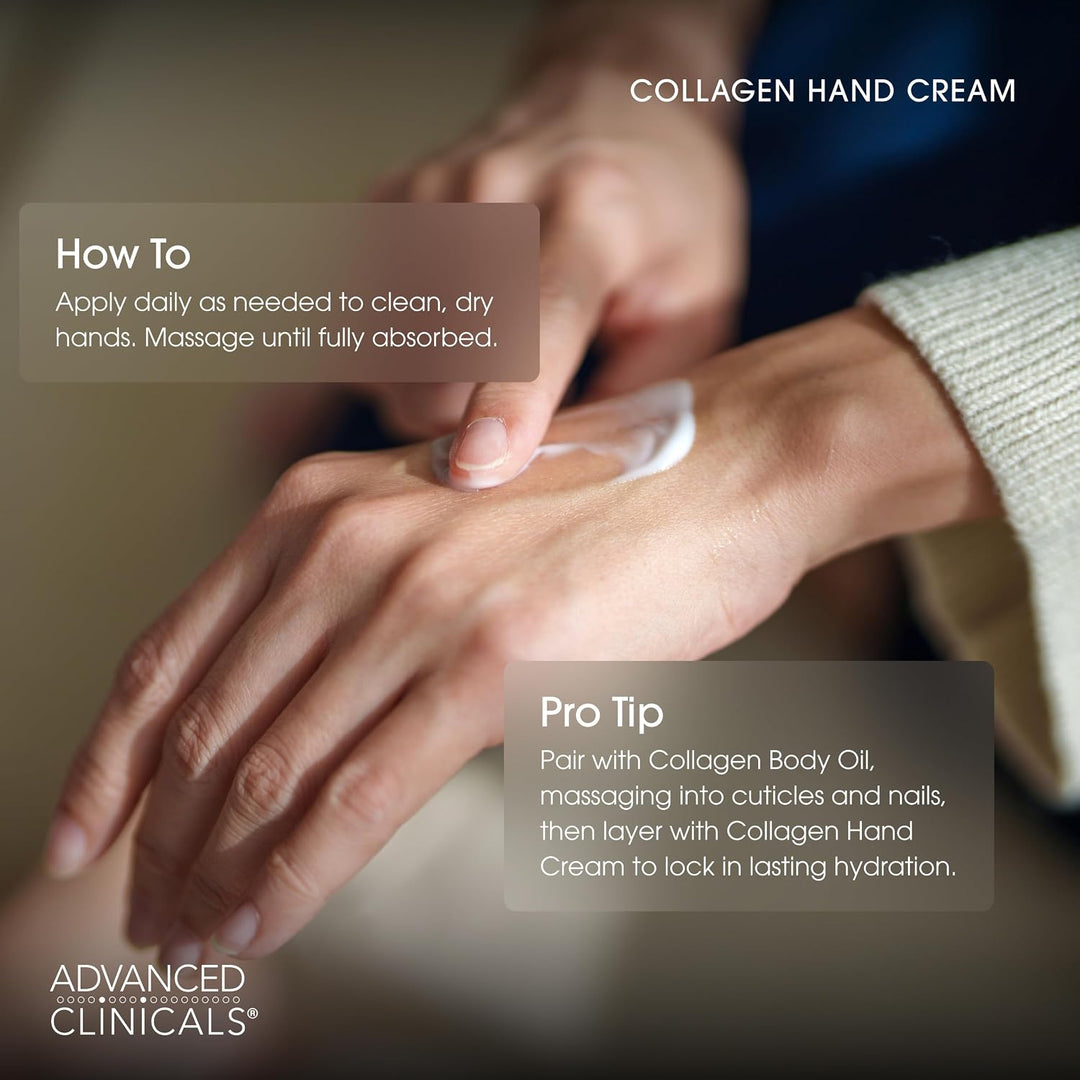 Advanced Clinicals Collagen Hand Cream for Dry Hands