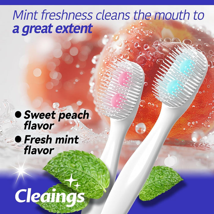 Cleaings - Mini Brushes-Disposable Toothbrushes with Double Cleaning Beads Toothpaste