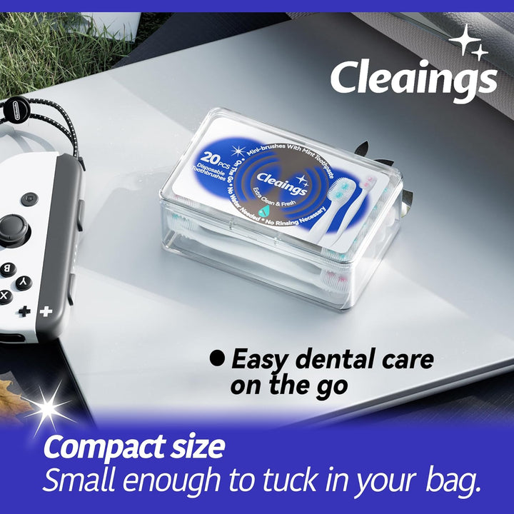 Cleaings - Mini Brushes-Disposable Toothbrushes with Double Cleaning Beads Toothpaste