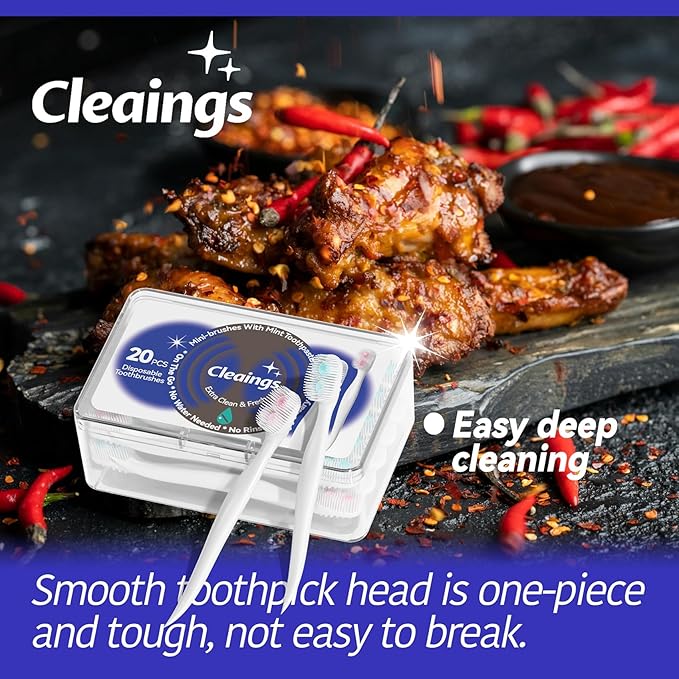 Cleaings - Mini Brushes-Disposable Toothbrushes with Double Cleaning Beads Toothpaste