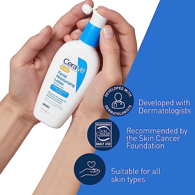 CeraVe Facial Moisturizing AM Lotion - Zonnebrandcrème - Gezichtscrème spf30 - 89ml