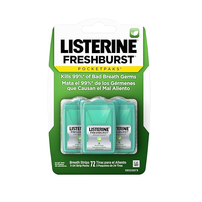 Listerine - Freshburst PocketPaks - Ademstrips Tegen Slechte-Adem Kiemen - Onaangename Adem - 1x72st