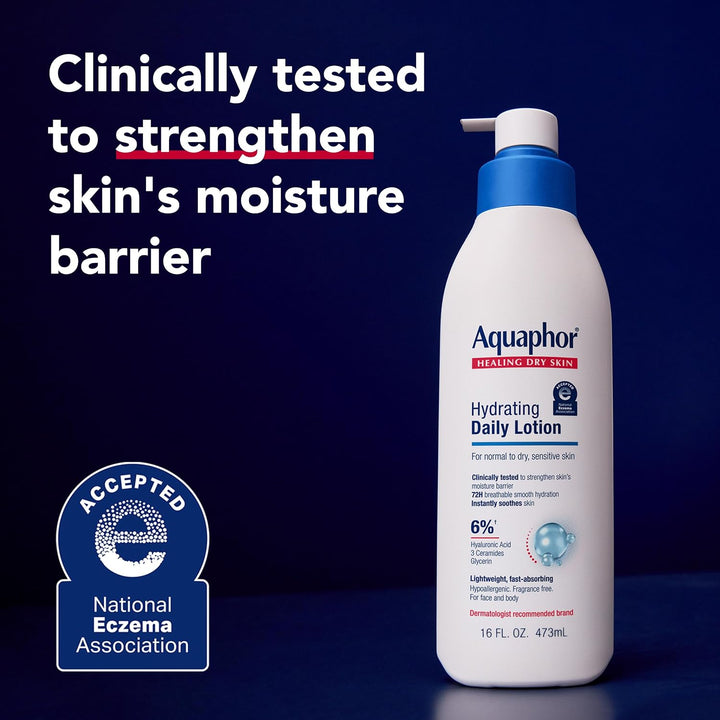 Aquaphor Hydrating Daily Face &amp; Body Lotion with Hyaluronic Acid
