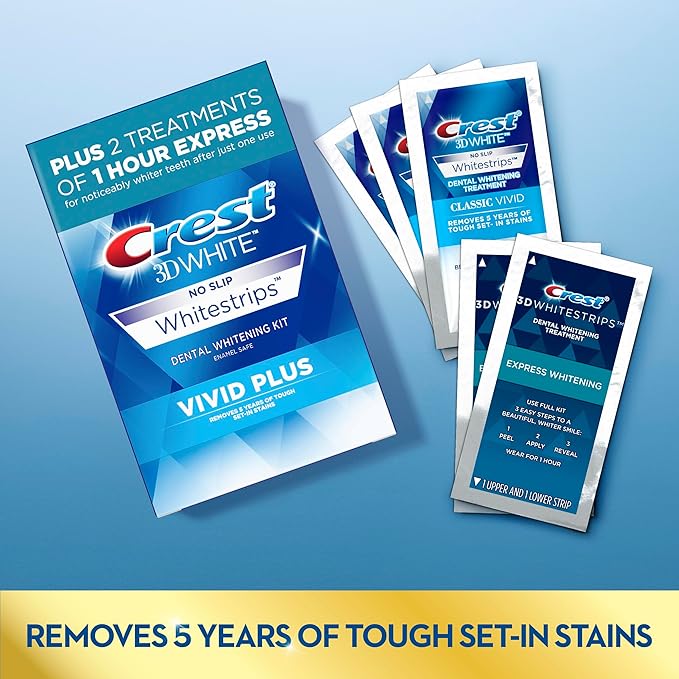 Crest - 3D Whitestrips - Vivid Plus - Teeth Whitening Strip Kit - Witte tanden - Tandenbleekset - Tanden bleken - Mooie tanden