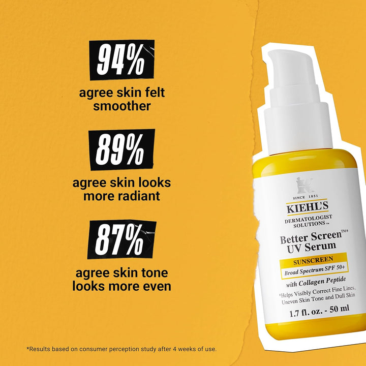 Kiehl's - Better Screen UV Serum SPF 50+ Collageenpeptide - Veroudering - Verbetert de huid - Uitstraling - 50 ml