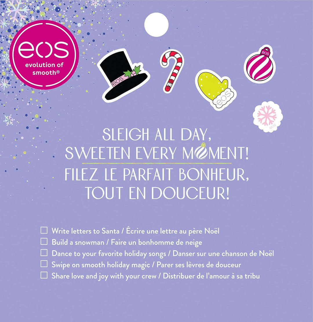 eos Holiday Lip Balm Spheres Sugar Plum Spritz, Candy Apple Sphere, Candy Cane Swirl