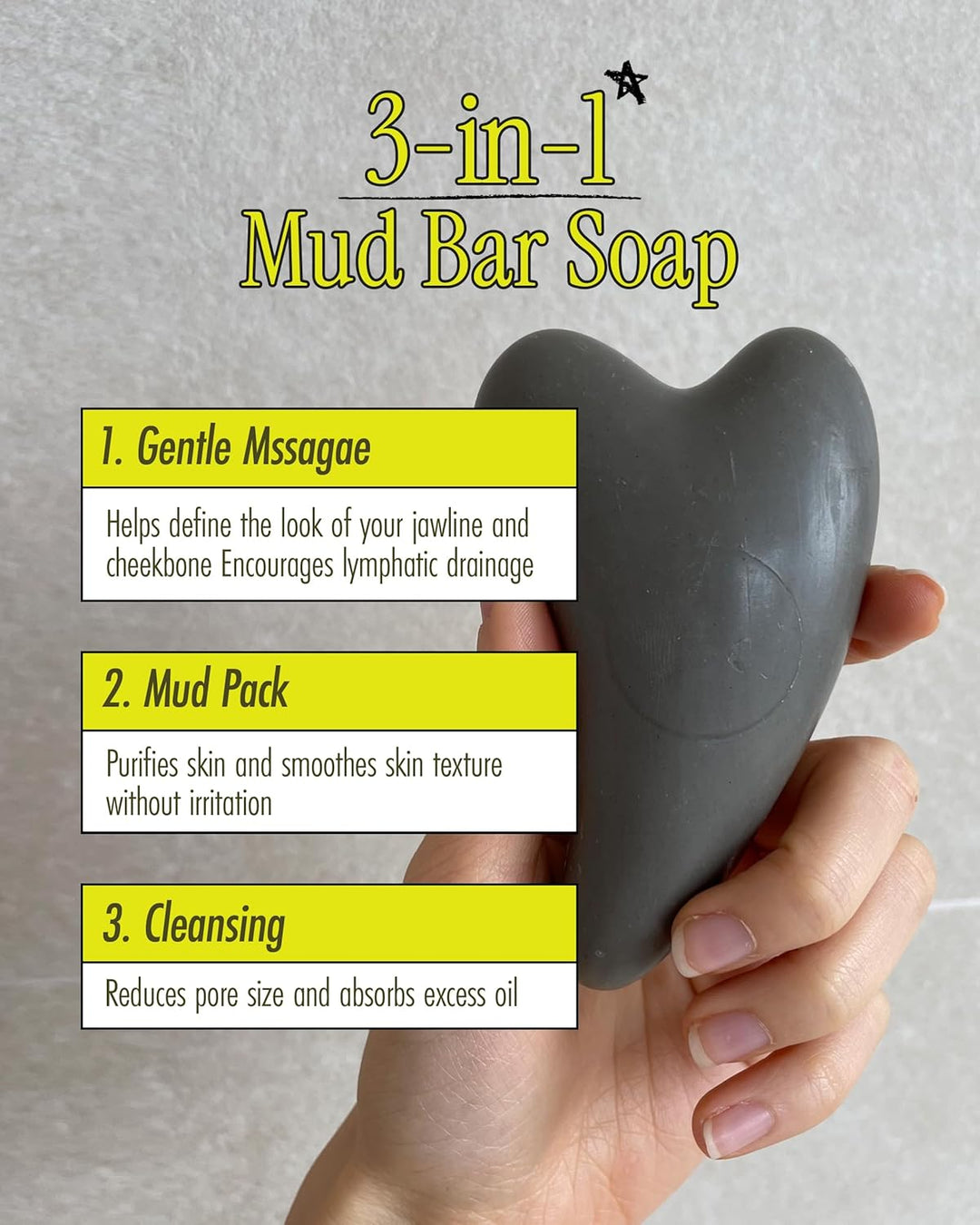 BRMUD Relief Mud Gua Sha Mud Bar Soap Purifying & Revitalizing