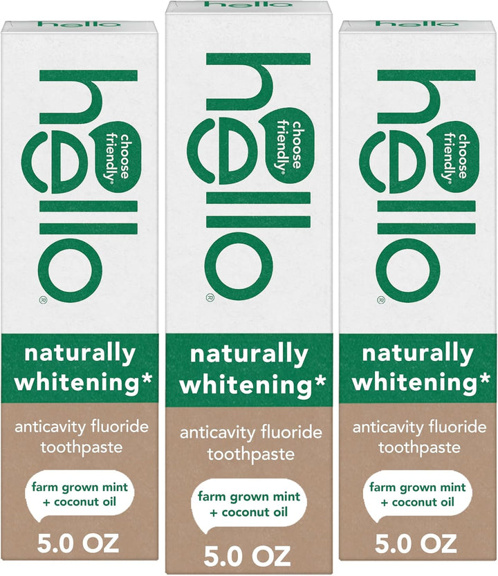 hello Naturally Whitening Fluoride Toothpaste 3-Pack