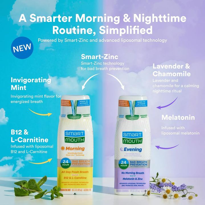 SmartMouth Advanced Liposomal Morning &amp; Evening Mouthwash Duo