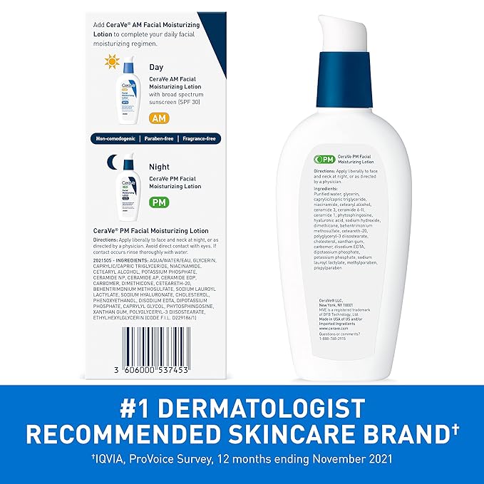 CeraVe - PM Facial Moisturizing Lotion - Night Cream - 89ml