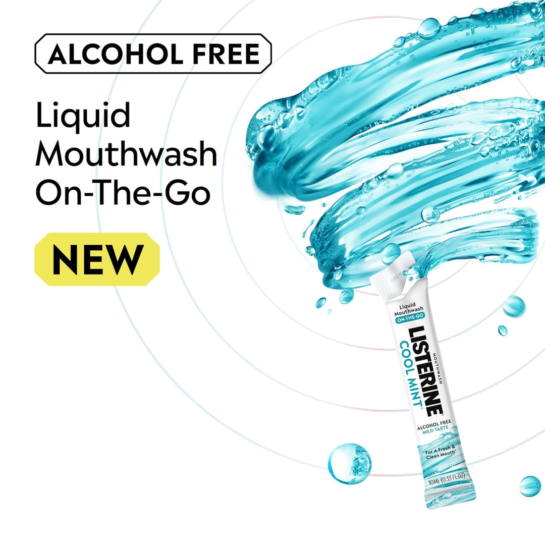 Listerine On-The-Go Cool Mint Alcohol Free Mouthwash Packets