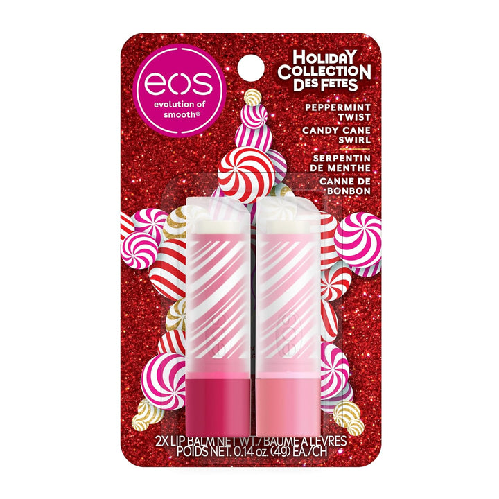 eos Holiday Lip Balm Sticks- Peppermint Twist & Candy Cane Swirl
