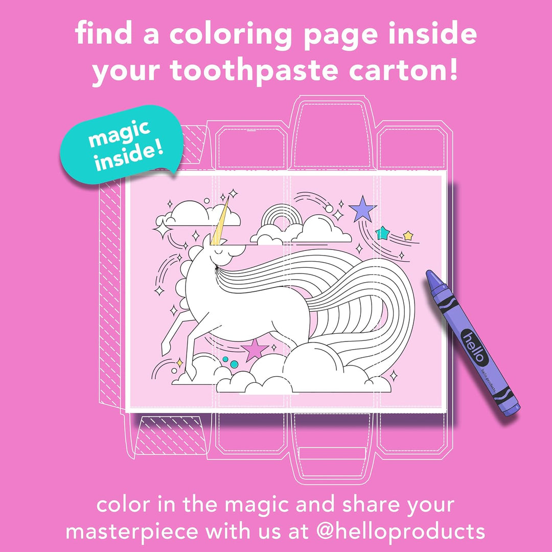hello Unicorn Sparkle Kids Fluoride Toothpaste Bubble Gum 3-Pack