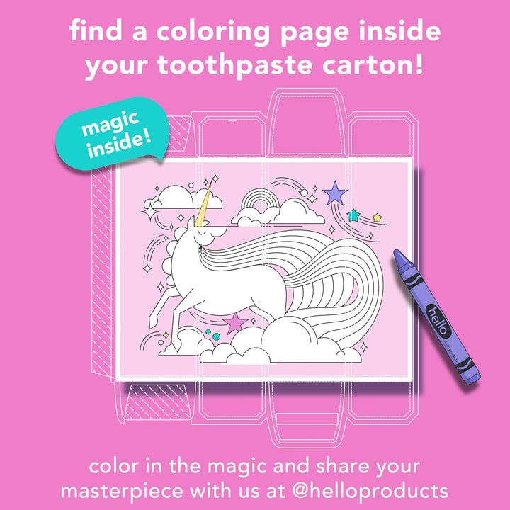 hello Unicorn Sparkle Kids Fluoride Toothpaste Bubble Gum 3-Pack