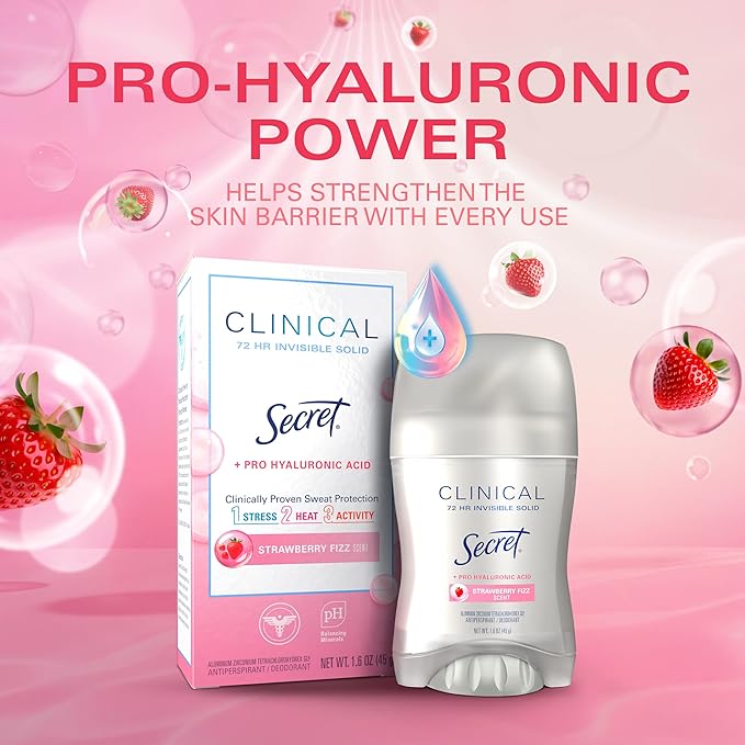 Secret Clinical Strength Antiperspirant Deodorant Strawberry Fizz